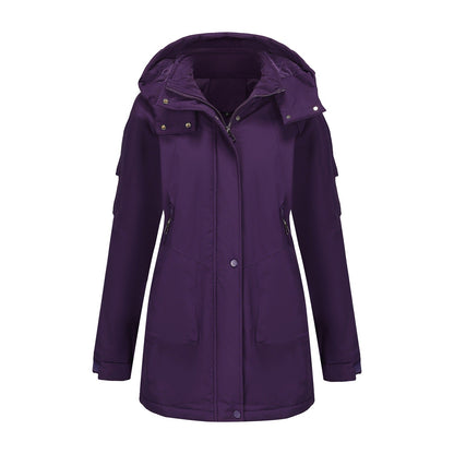 Women's Detachable Windproof Warm Mountaineering Casual Shell Coats