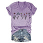 Women's Duplex Printing Sleeve Pullover T-shirt Summer Blouses