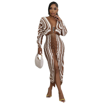 Women's Stylish Long-sleeved Dress Autumn Casual Dresses