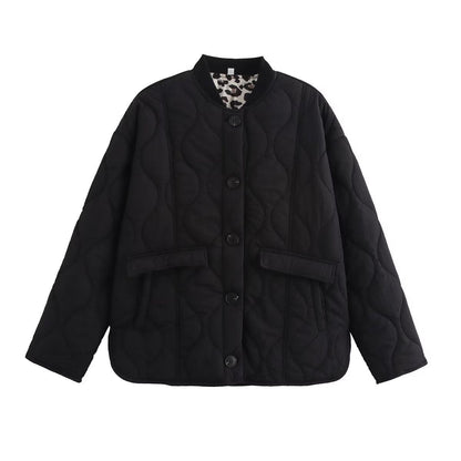 Three-color Leopard Print Clothes With Threaded Coats