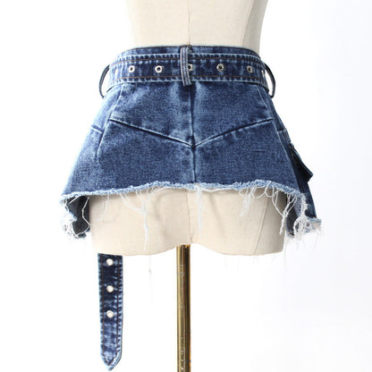Spring Two-piece Denim Waist Seal Slimming Suits