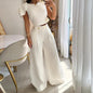 Women's Autumn Fashion Solid Color Single Room Petal Sleeve High Suits