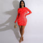 Sexy Pearl Rhinestone Feather Dress Nightclub Uniform