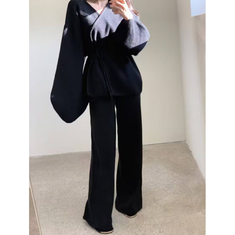 Style Retro Lazy Knitted Wide Leg Sweaters