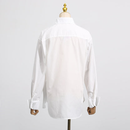 Women's Fashion Temperament Leisure Style Pleated Design Tops