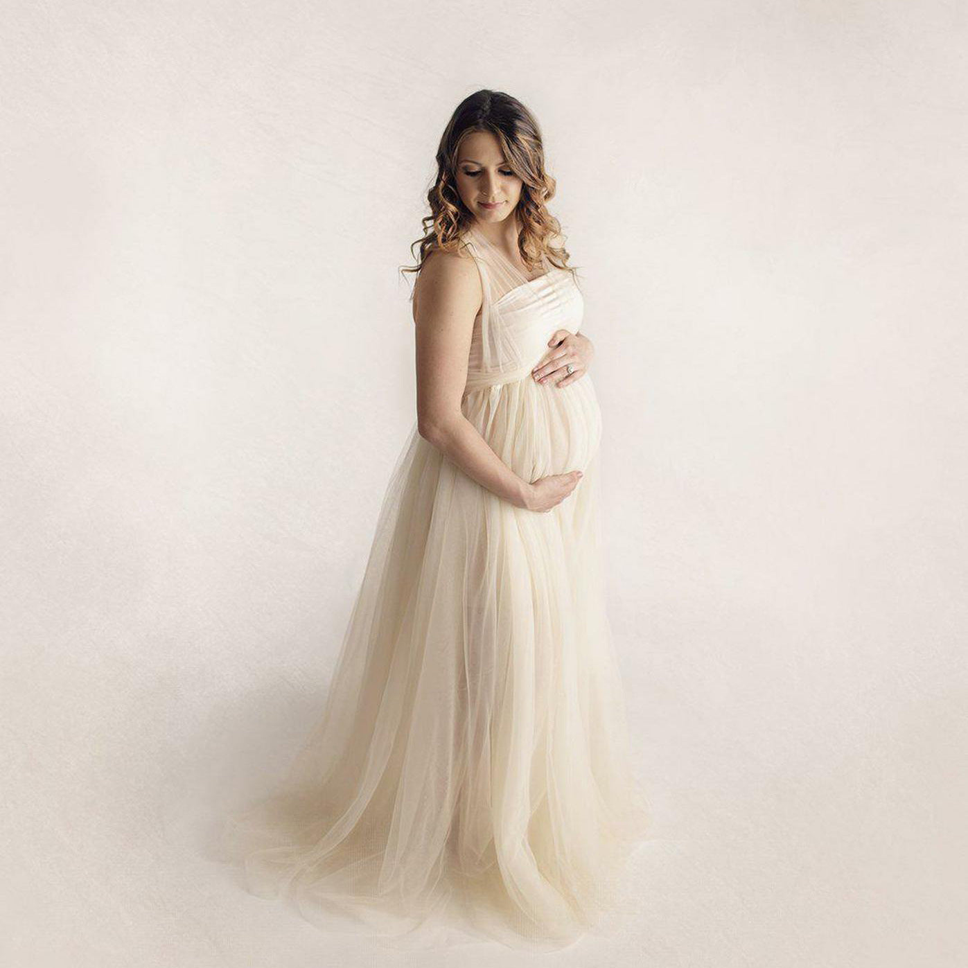 Women's Cotton Stitching Mesh Strap Mopping Long Dresses