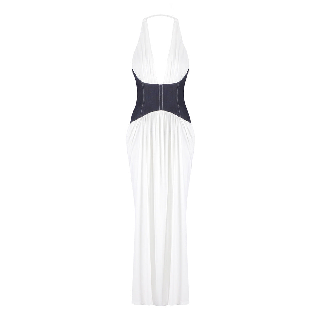Summer Halter Deep V White Dress Dresses