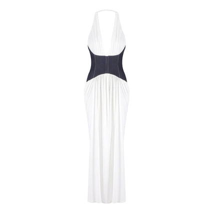 Summer Halter Deep V White Dress Dresses