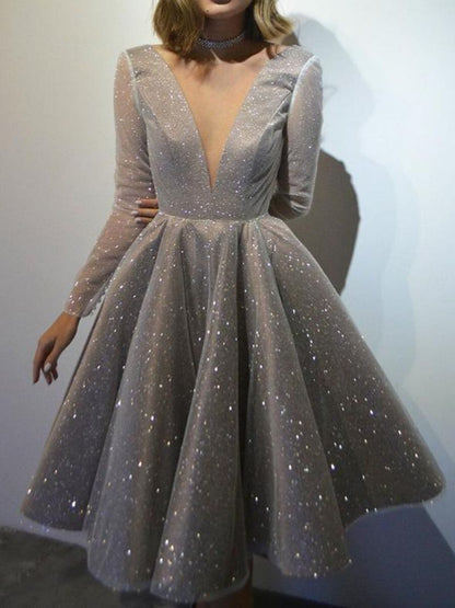 Women's Long Dress Sexy Bronze Printing Sleeve Wedding Dresses
