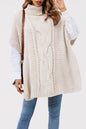 Women's Turtleneck Twist Shawl Loose Half Sleeve Knitwear