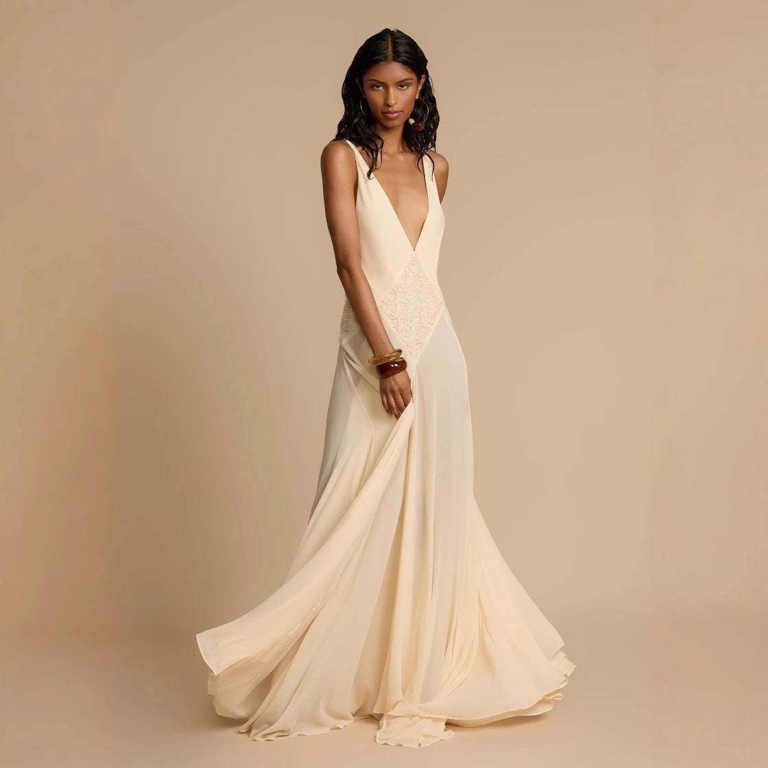 Women's Summer Simplicity Hollow Out Stitching Lace Dresses