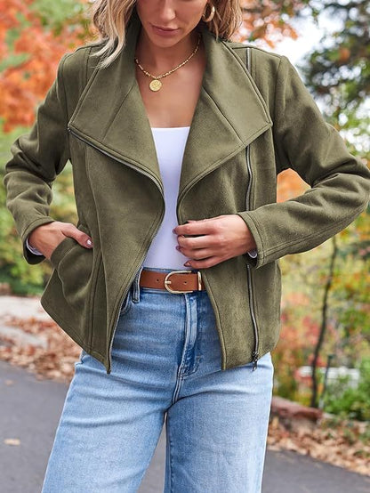 Classy Glamorous Fashion Casual Motorcycle Suede Coats