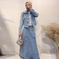 Women's Autumn Collar Long Sleeve Simple Denim Suits