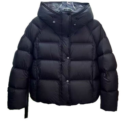 Women's Color Puff Hood Loose Cotton Padded Coats