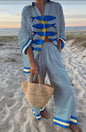 Women's Digital Flower Hawaiian Vacation Style Shirt Suits