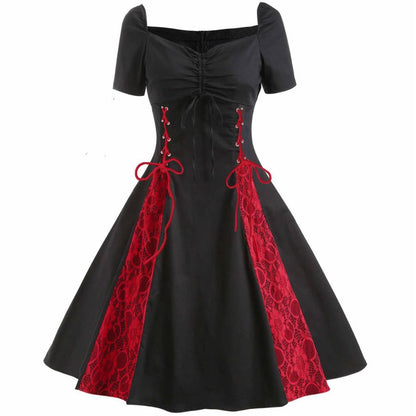 Women's Gothic Dark Style Dress Lace Sexy Off Dresses