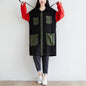 Personality Mid-length Hooded Loose Large Contrast Coats