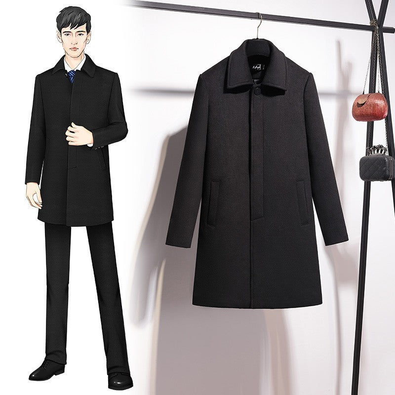 Women's Professional Woolen Winter Mid-length Elegant Wool Coats