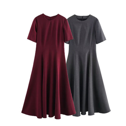Women's Fashion Wave Wide Swing Sleeve Midi Dresses