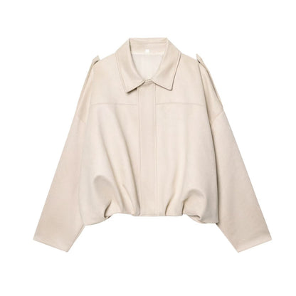 Women's Attractive Suede Texture Effect Bomber Jackets