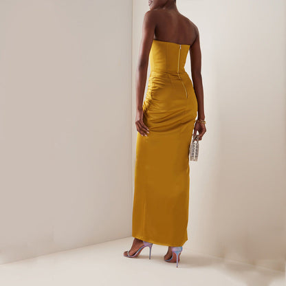 Women's French Sexy Suspender Dress Long Slit Clothing