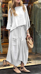Women's Casual Solid Color Loose Dress Two-piece Suits