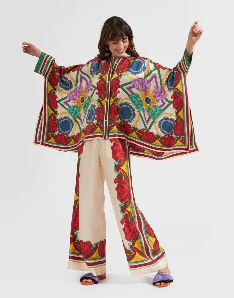 Women's Fashion Stand Collar Irregular Trousers Two-piece Suits