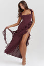 Autumn Sexy High Fork Ribbon Strap Dresses