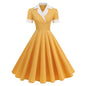 Lady Like Woman Contrast Color Collar High Waist Suits