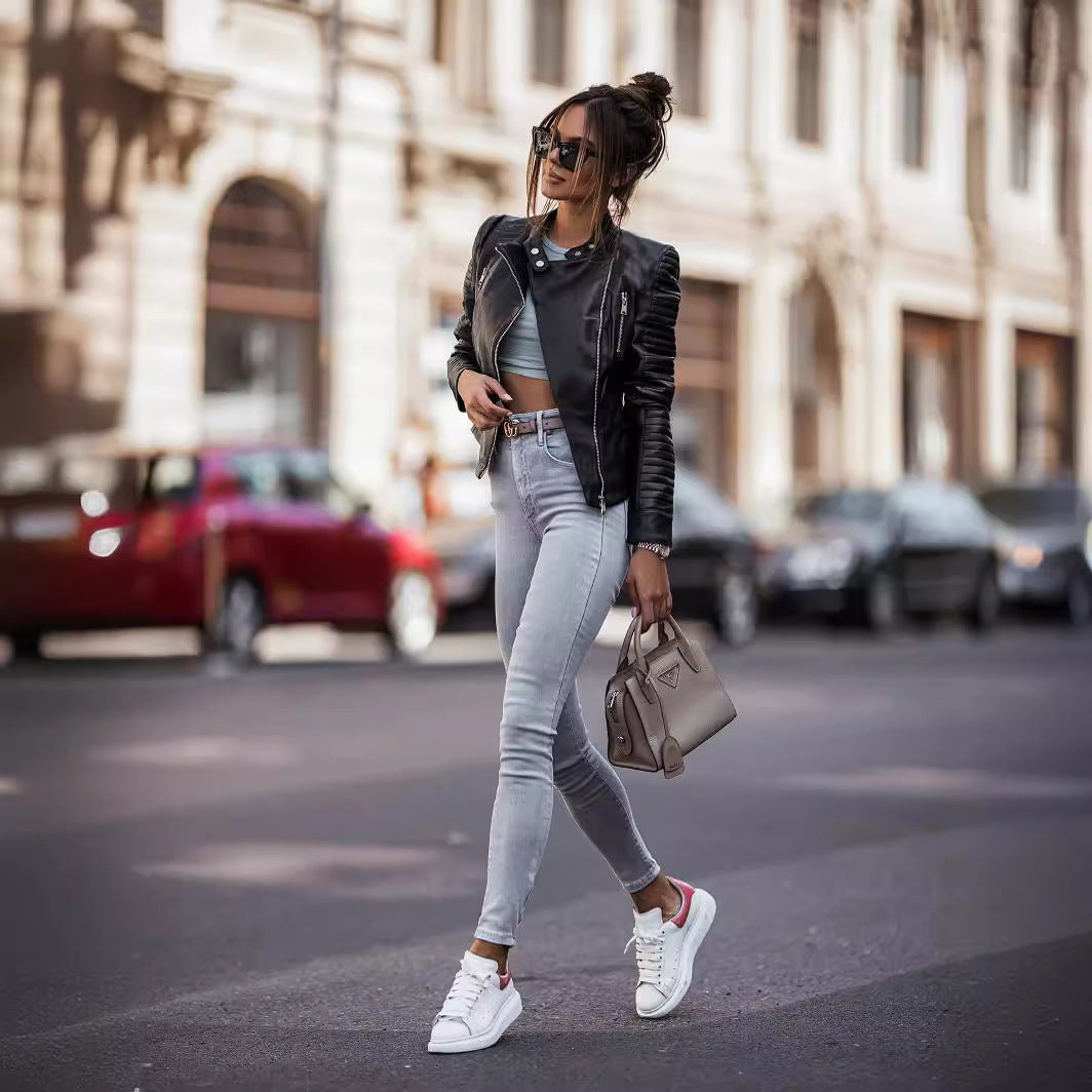 Women's Russia Leather Slim Fit Casual Jackets