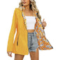 Women's Autumn Printed Zipper Windbreaker Fashion Double-sided Coats