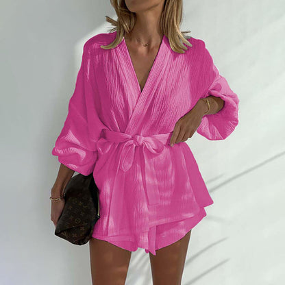 Fashionable Casual Loose High Waist Two-piece Suits