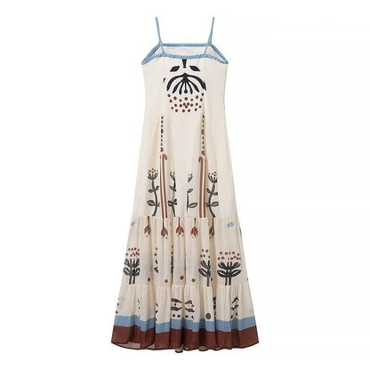 Fashion Sling Flower Embroidery Picture Tulle Dresses
