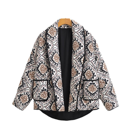 Fake Two Pieces Contrast Color Small Coats