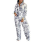 Women's Fashion Casual Long-sleeved Shirt Trousers Two-piece Suits