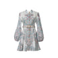 Design High Version Single-breasted Stand-up Collar Puff Sleeve Dresses