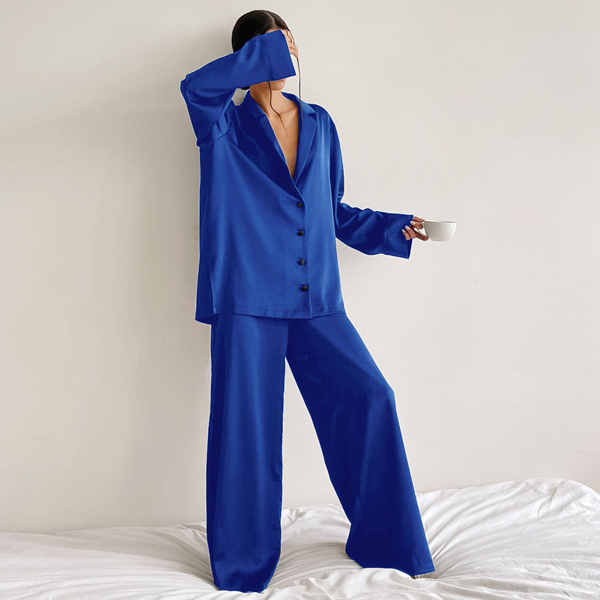 Women's Silk Comfort Breathable Two-piece Set French Suits
