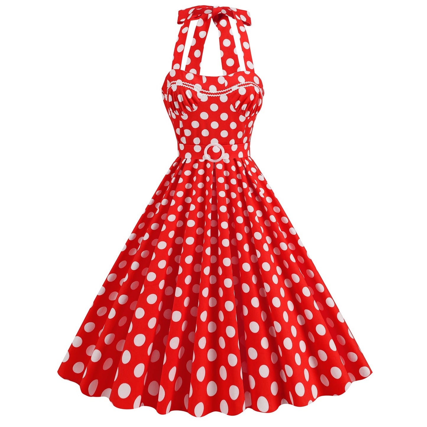 Style Polka Dots Retro Temperament Lace Dresses