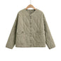 Women's Stand Collar Zipper Large Pocket Long Sleeve Coats