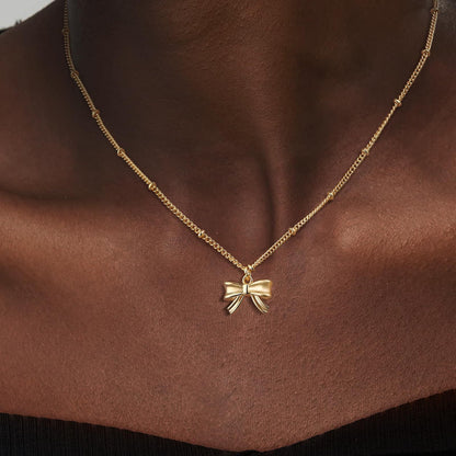Women's Bow Stylish Simple Personality Gold Clavicle Necklaces