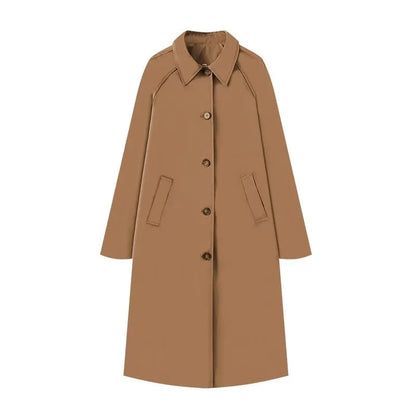 Women's Elegant Lapel Single Breasted Trench Tooling Coats