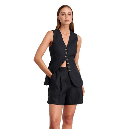 Women's Cotton Linen Summer Commuter Casual Shorts
