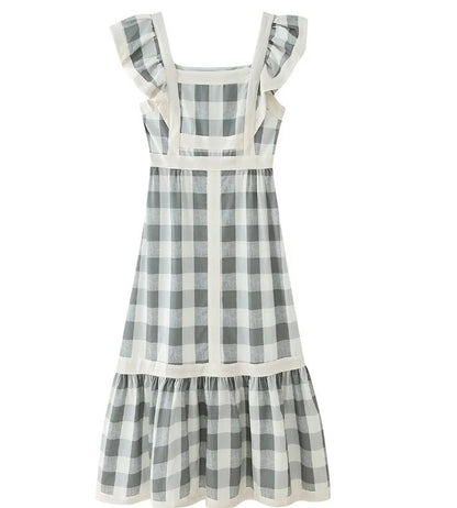 Women's Collar Color Contrast Patchwork Dress Fashionable Dresses