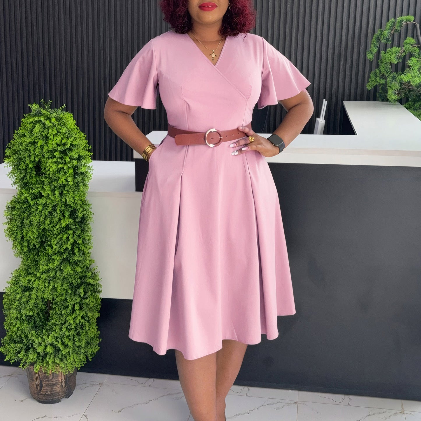 Women's Summer Flared Sleeves Casual A- Line Dresses