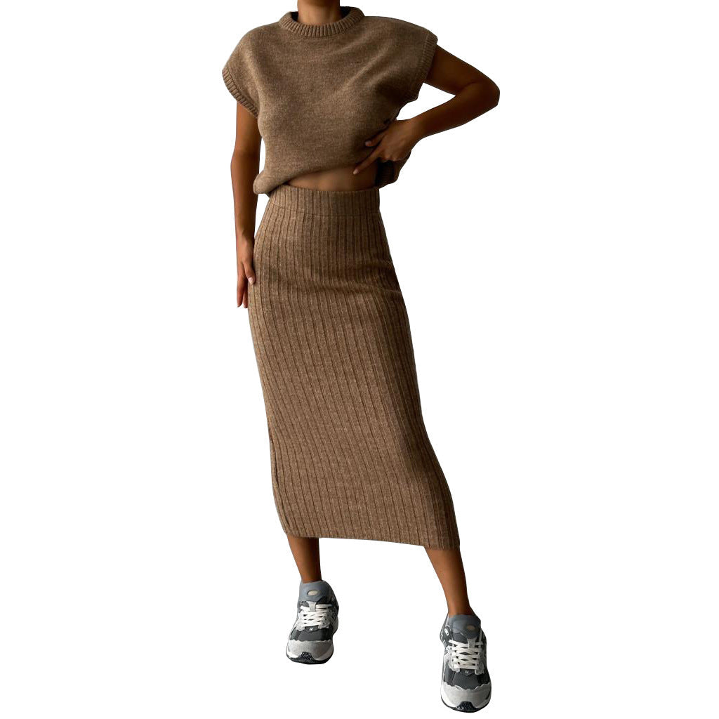 Women's Sleeveless Pullover Slim Fit Long Dress Sweaters