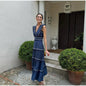 Women's Retro Tassel Stitching Fashion Sleeveless High Dresses