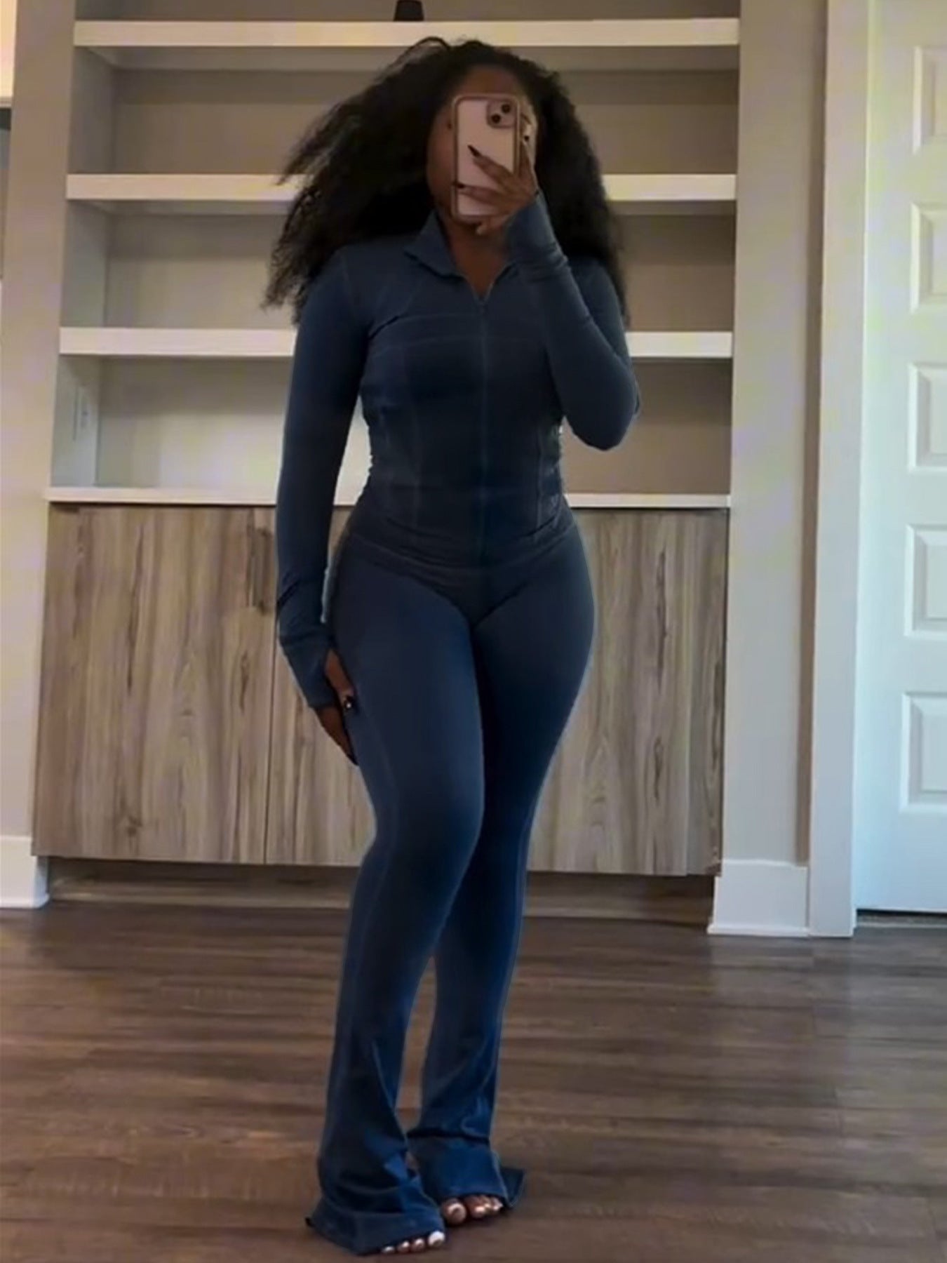 Women's Sports Leisure Sexy Tight Long-sleeved Horn Suits