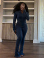 Women's Sports Leisure Sexy Tight Long-sleeved Horn Suits
