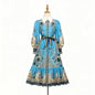 Women's Style Palace Elegant Printed Dress Early Autumn Dresses