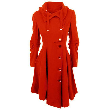 Women's Irregular Hem Reversible Woolen Trench For Coats